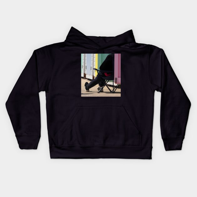 Lyme Regis Beach Huts Kids Hoodie by JonDelorme